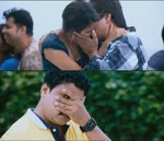 my boss memes, memes, plain memes, my boss movie meme, my boss movie plain meme, my boss movie malayalam memes - Manu looking at couples kissing