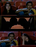 ayan memes, memes, plain memes, ayan movie meme, ayan movie plain meme, ayan movie tamil memes - Yamuna and Deva in theater