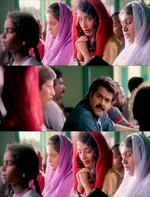 gandharvam memes, memes, plain memes, gandharvam movie meme, gandharvam movie plain meme, gandharvam movie malayalam memes - Sreedevi and samuel looking at each other