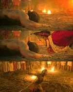 kantara memes, memes, plain memes, kantara movie meme, kantara movie plain meme, kantara movie kannada memes - Shiva waking up after falling unconscious